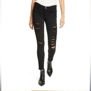 Frame Denim Le Skinny De Jeanne Distressed Jeans